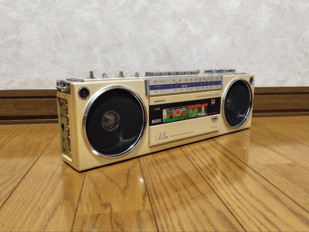 昭和レトロ SANYO ラジカセ MR-U4SX 社外アダプター付き