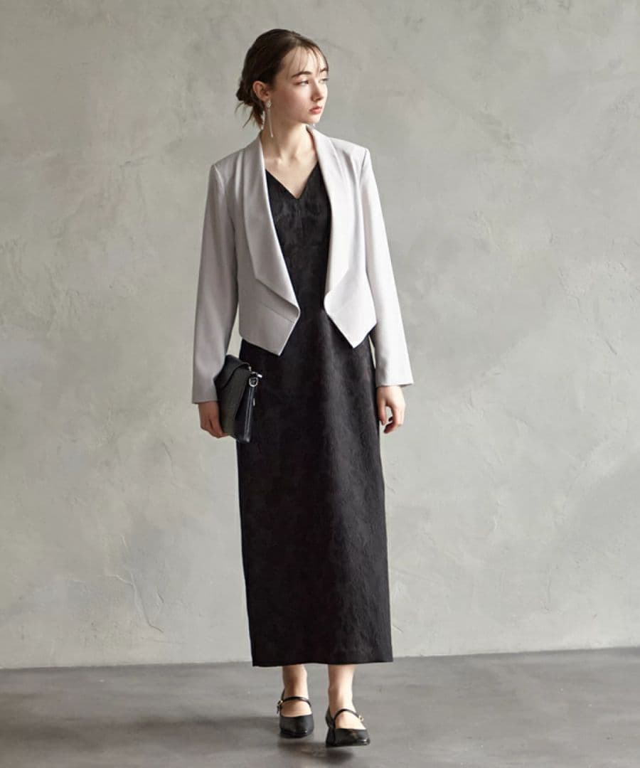 エメアクレット ジャケット セレブ フォーマル 上品 ショールカラー