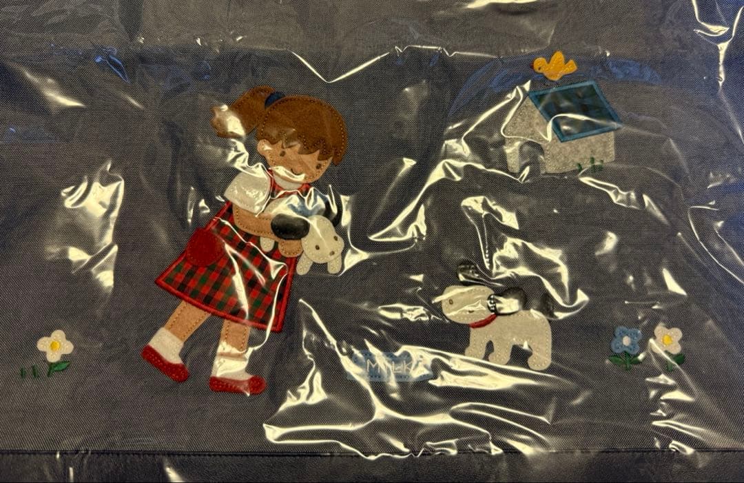 6月末までお値下げ✨　未使用　ファミリア　デニムバッグ　機械刺繍