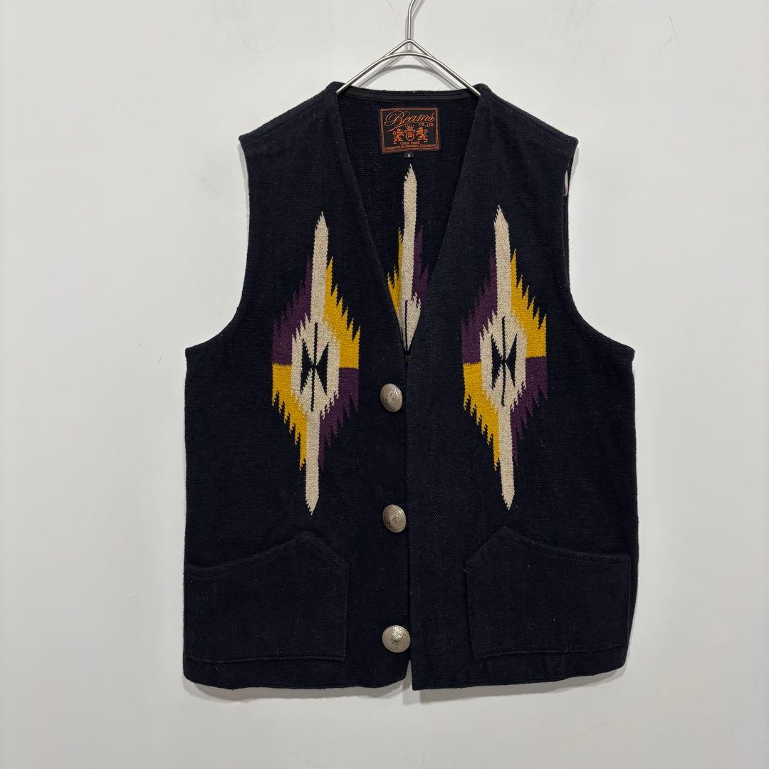 BEAMS 美品 東洋 インド製 CHIMAYO ラグ チマヨ ベスト コンチョ
