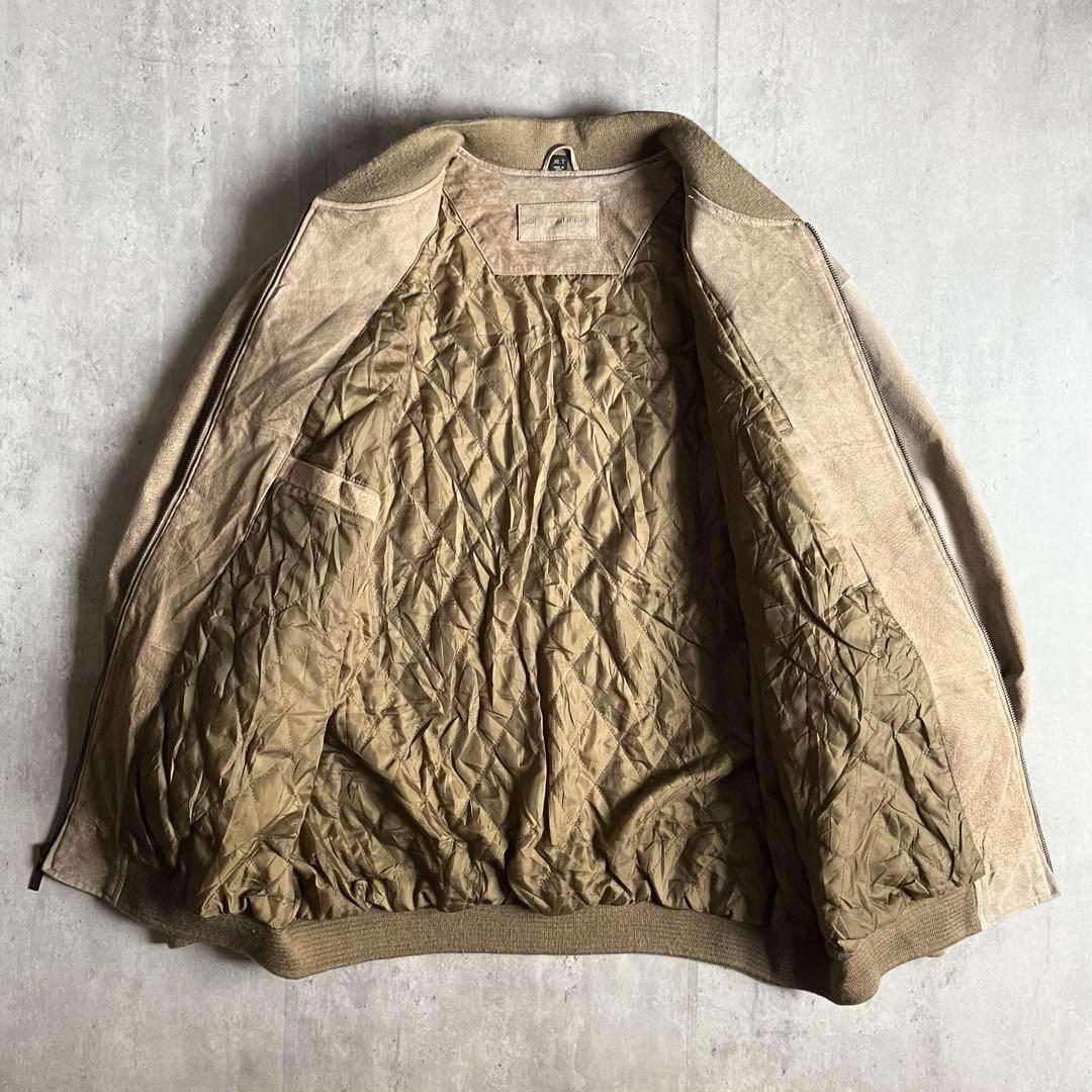 【90s vintage】レザー　ボンバージャケット　ブルゾン　フェード　本革