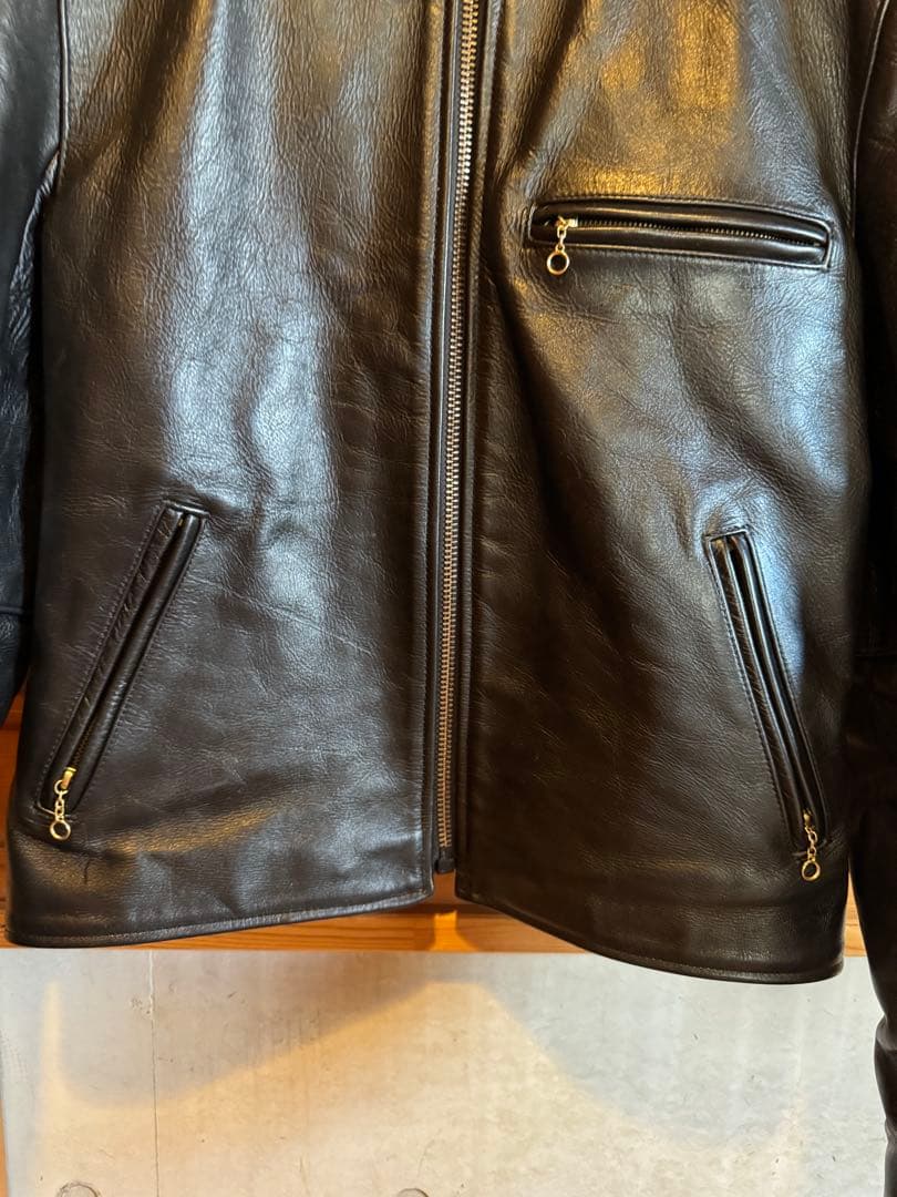 VANSON バンソン B 黒 42シングルライダース 革ジャン