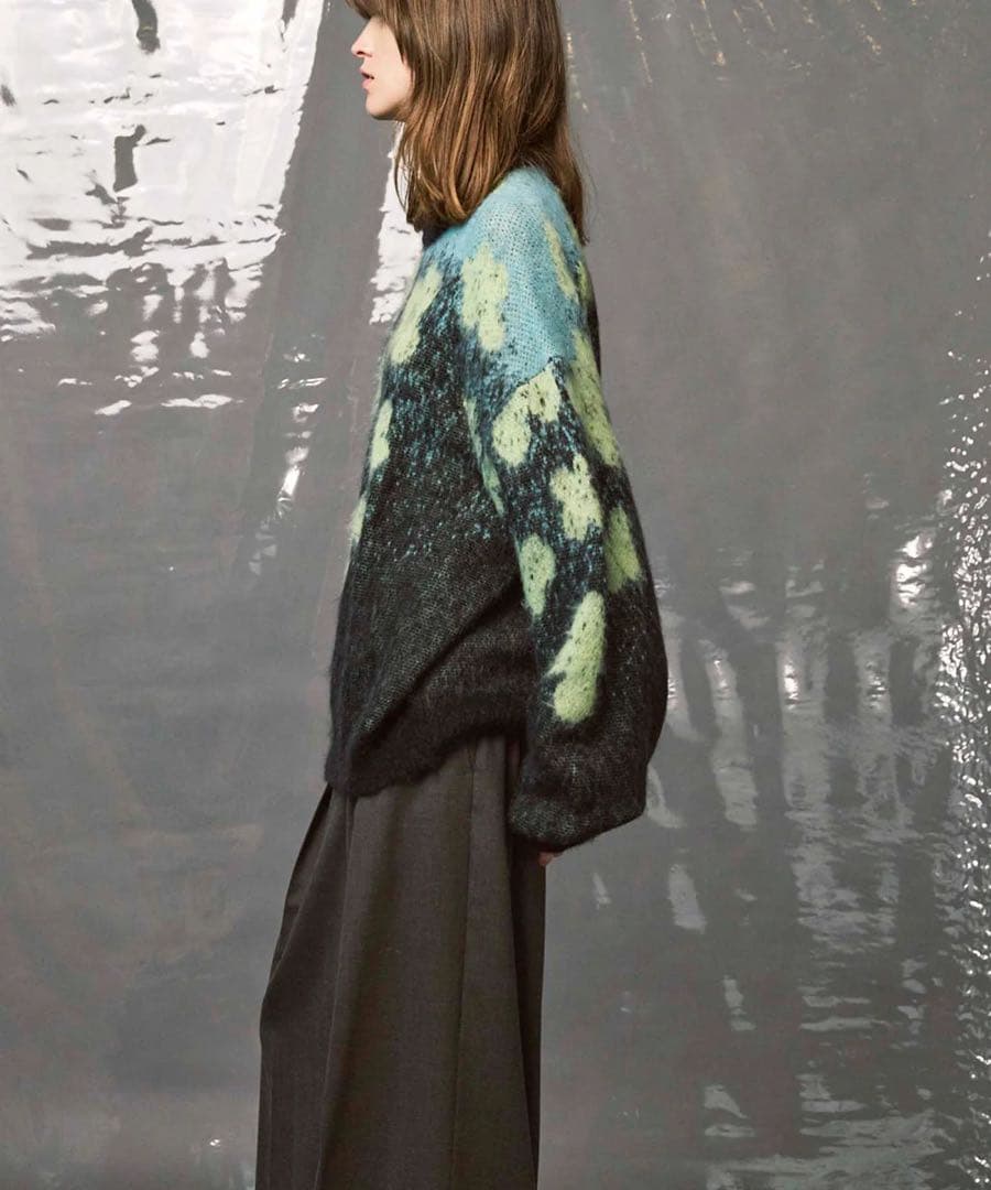 MAISON SPECIAL オーバーサイズ花柄ニットセーター