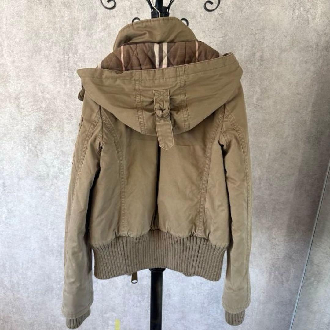 バーバリーブルーレーベル　ミリタリージャケット モッズコート 中綿 ファー 38