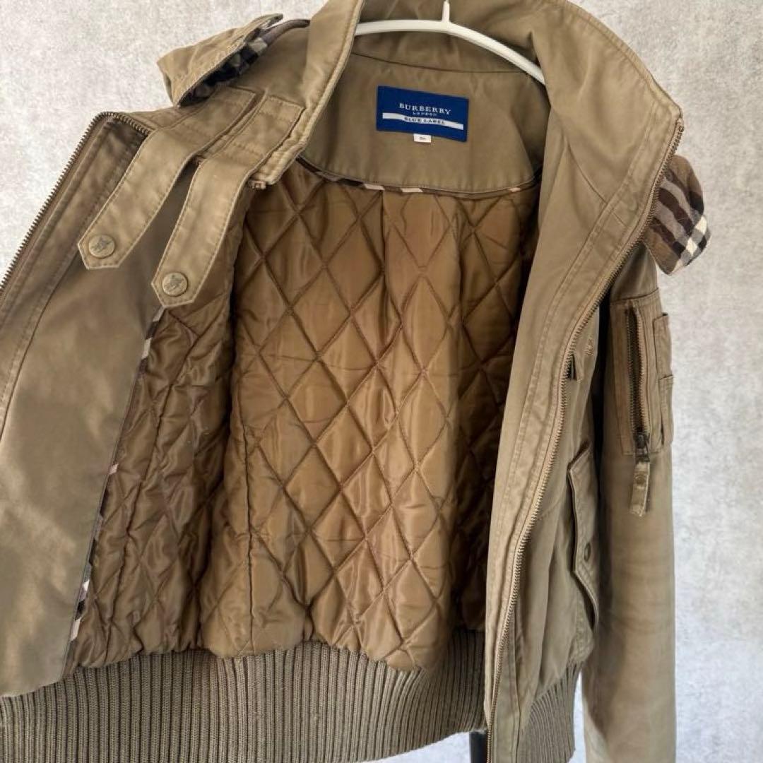 バーバリーブルーレーベル　ミリタリージャケット モッズコート 中綿 ファー 38