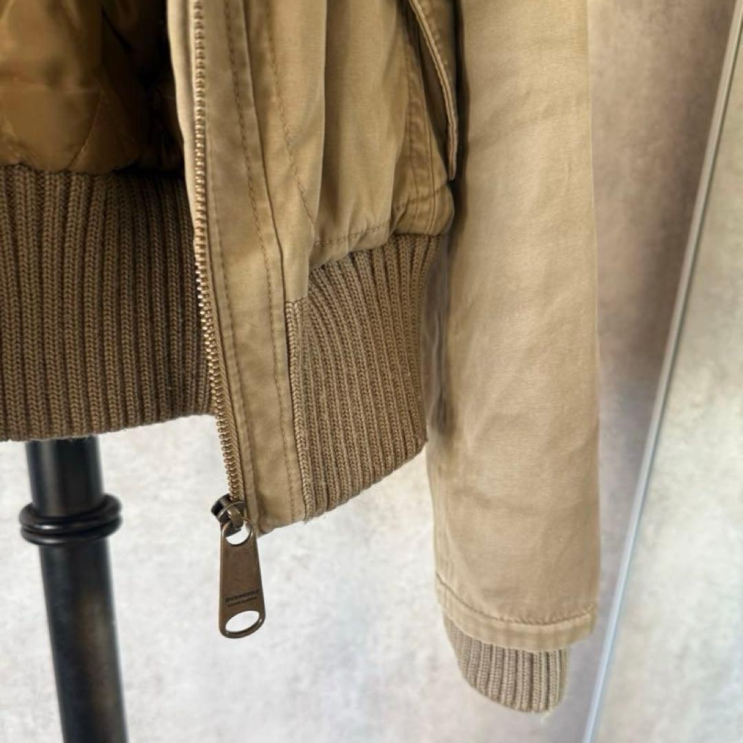 バーバリーブルーレーベル　ミリタリージャケット モッズコート 中綿 ファー 38