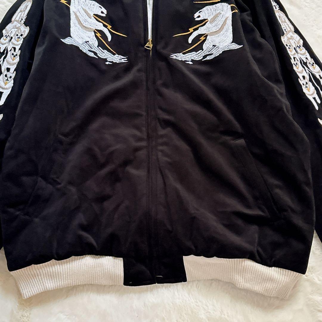 HOUSTON 別珍スカジャン ALASKA スーベニア 51386 XL 黒