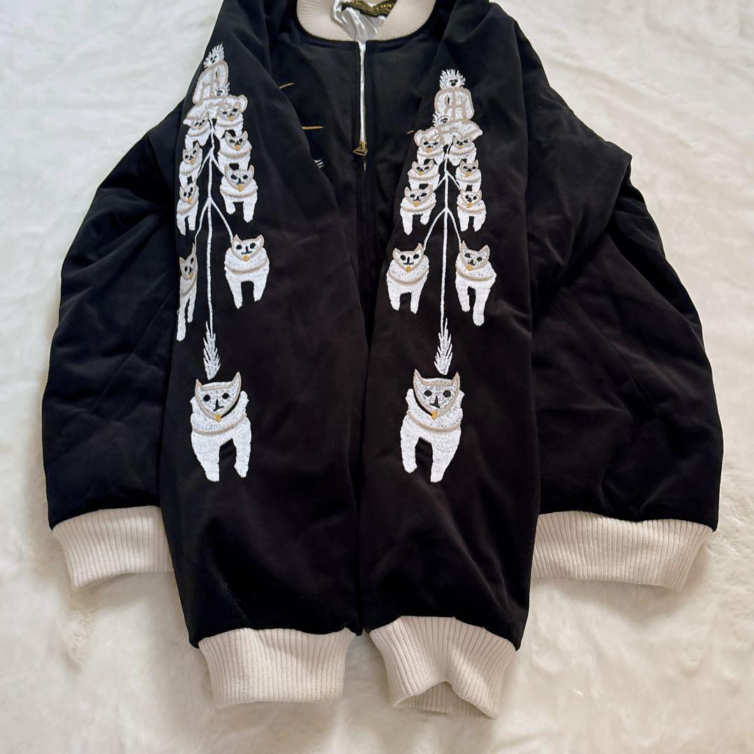 HOUSTON 別珍スカジャン ALASKA スーベニア 51386 XL 黒