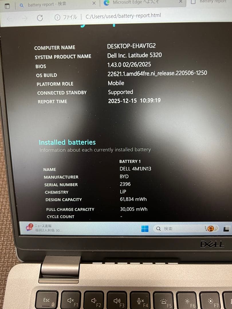 Windowsノート本体 DELL Latitude 5320