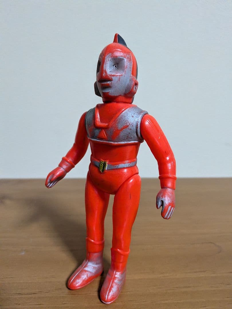 【当時もの難あり】米澤玩具　ソフビ　突撃ヒューマン　右腕間着破損