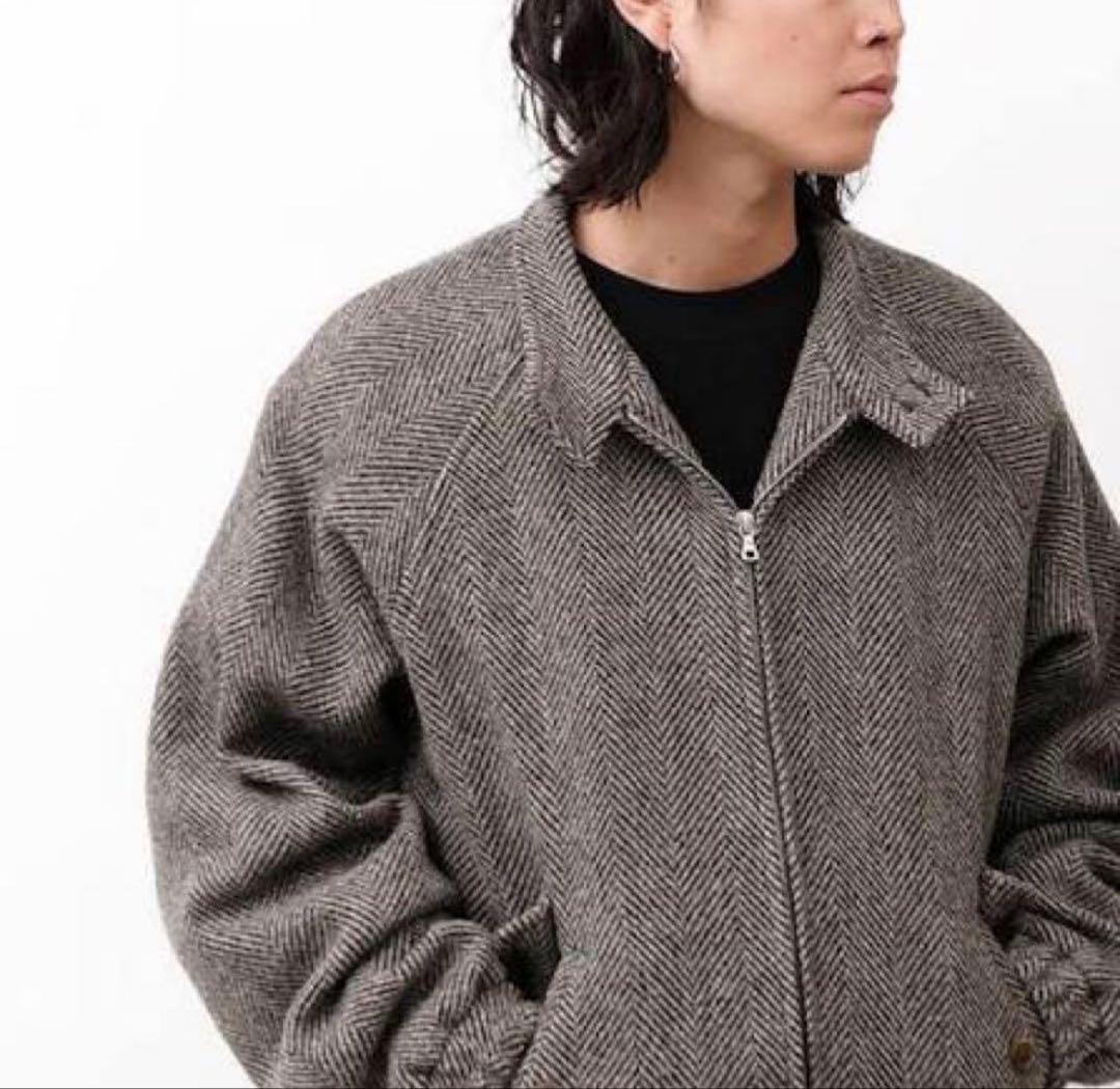 ジャケット・アウター AURALEE LAMA SHETLAND WOOL TWEED BLOUSON