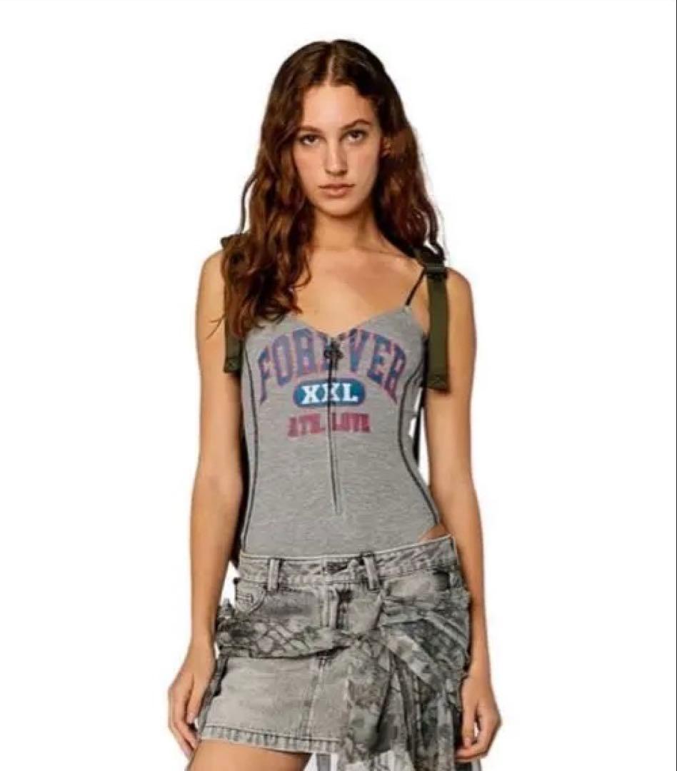 diesel DIESEL レディース ボディスーツ T-LYE グレー S