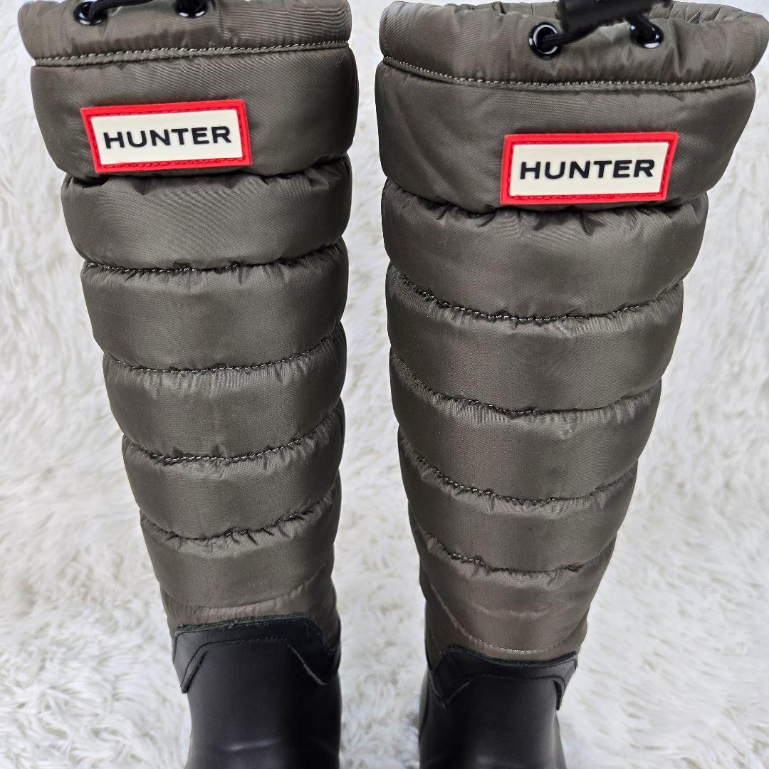 【美品】HUNTER ハンター スノーキルティングブーツ ナイロン 23cm