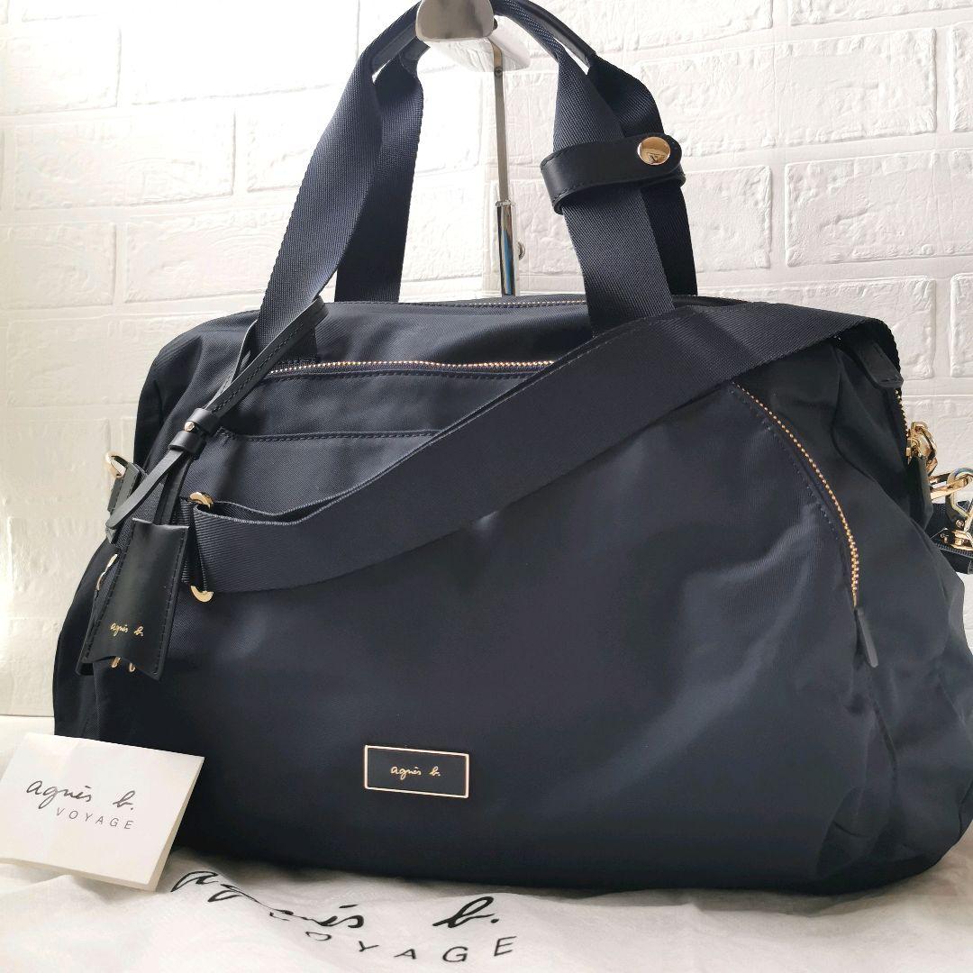 未使用級✨ アニエスベー ボヤージュ ボストンバッグ 2way 南京錠 ネイビー