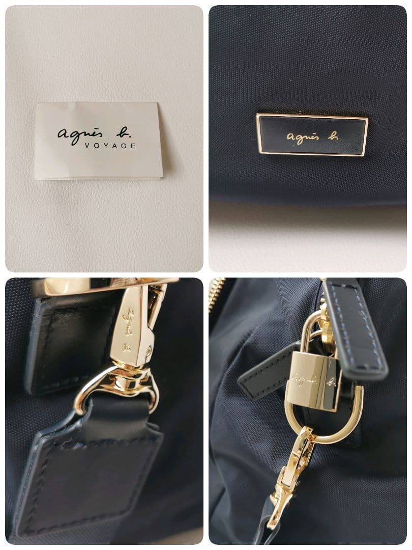 未使用級✨ アニエスベー ボヤージュ ボストンバッグ 2way 南京錠 ネイビー