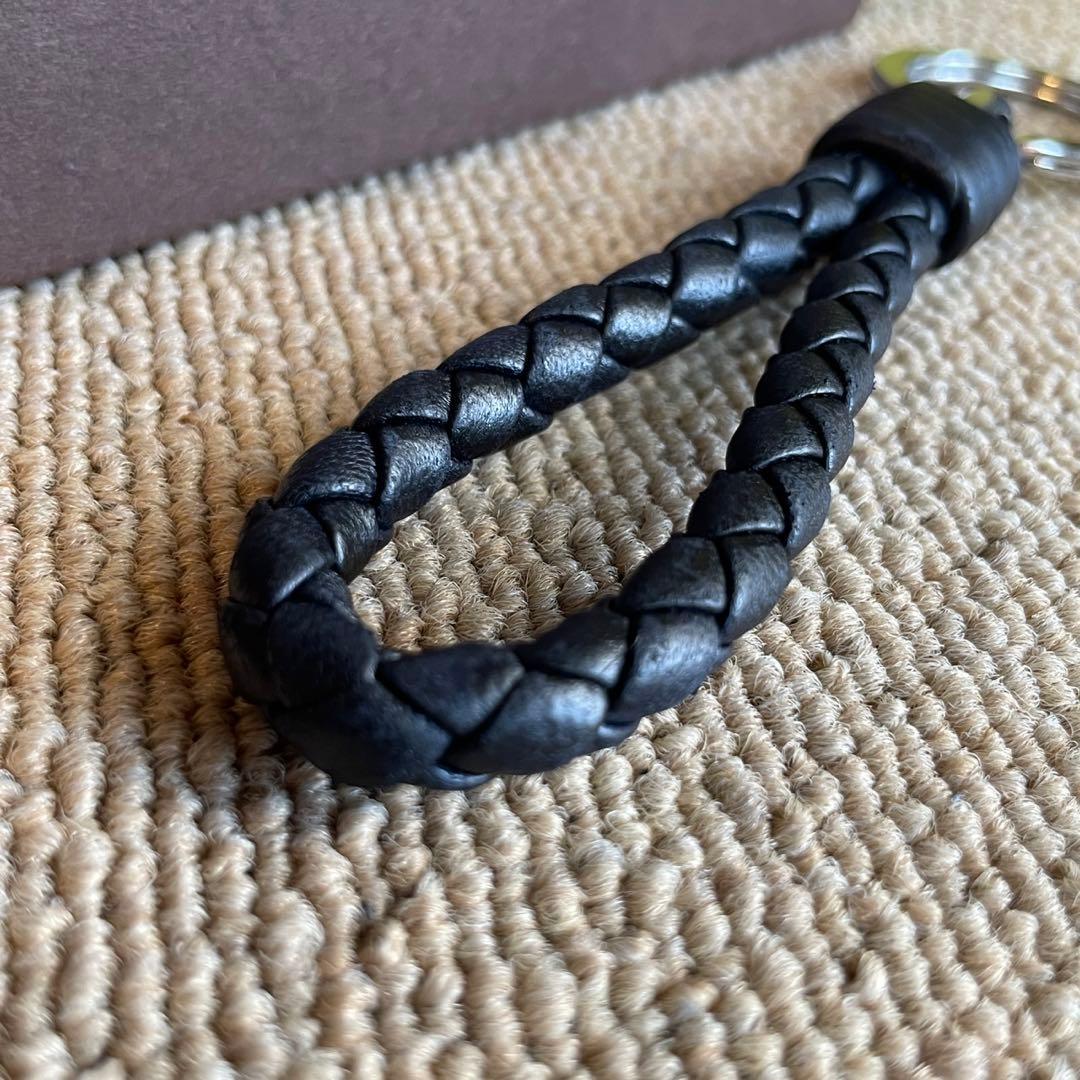 正規品⭐️美品⭐️BOTTEGA VENETA 男女　キーリング　イントレ　ブラック