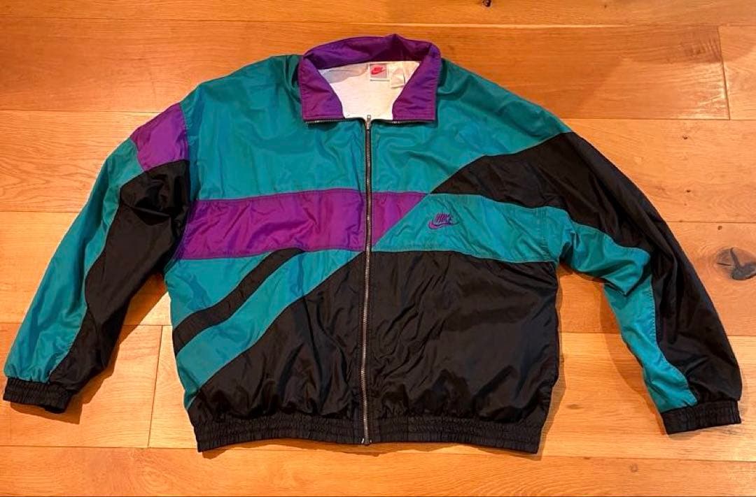 【美品】 NIKE 90s ナイロン 古着ヴィンテージ 緑 グリーン ナイキXL