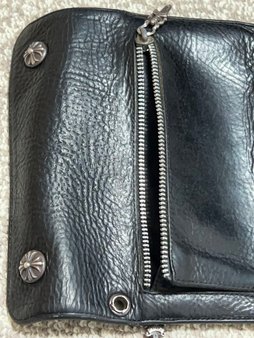 クロムハーツ CHROME HEARTS ウェーブウォレット ジップ破損