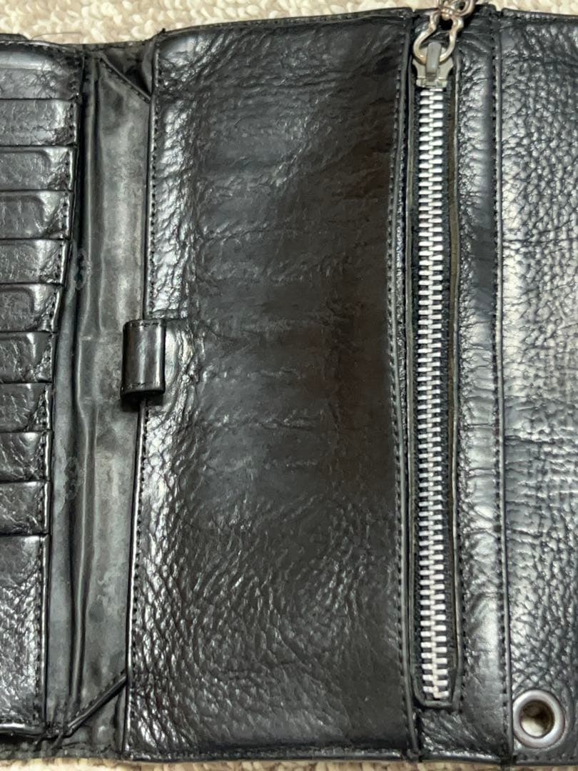 クロムハーツ CHROME HEARTS ウェーブウォレット ジップ破損