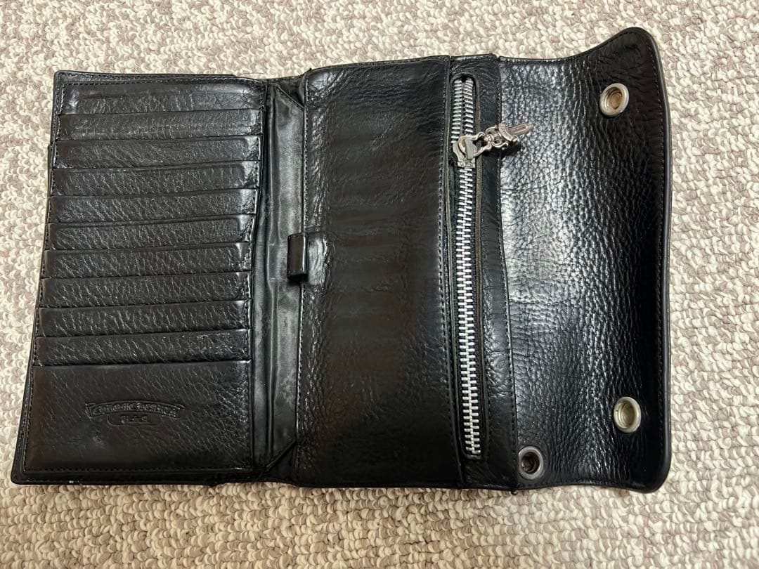 クロムハーツ CHROME HEARTS ウェーブウォレット ジップ破損