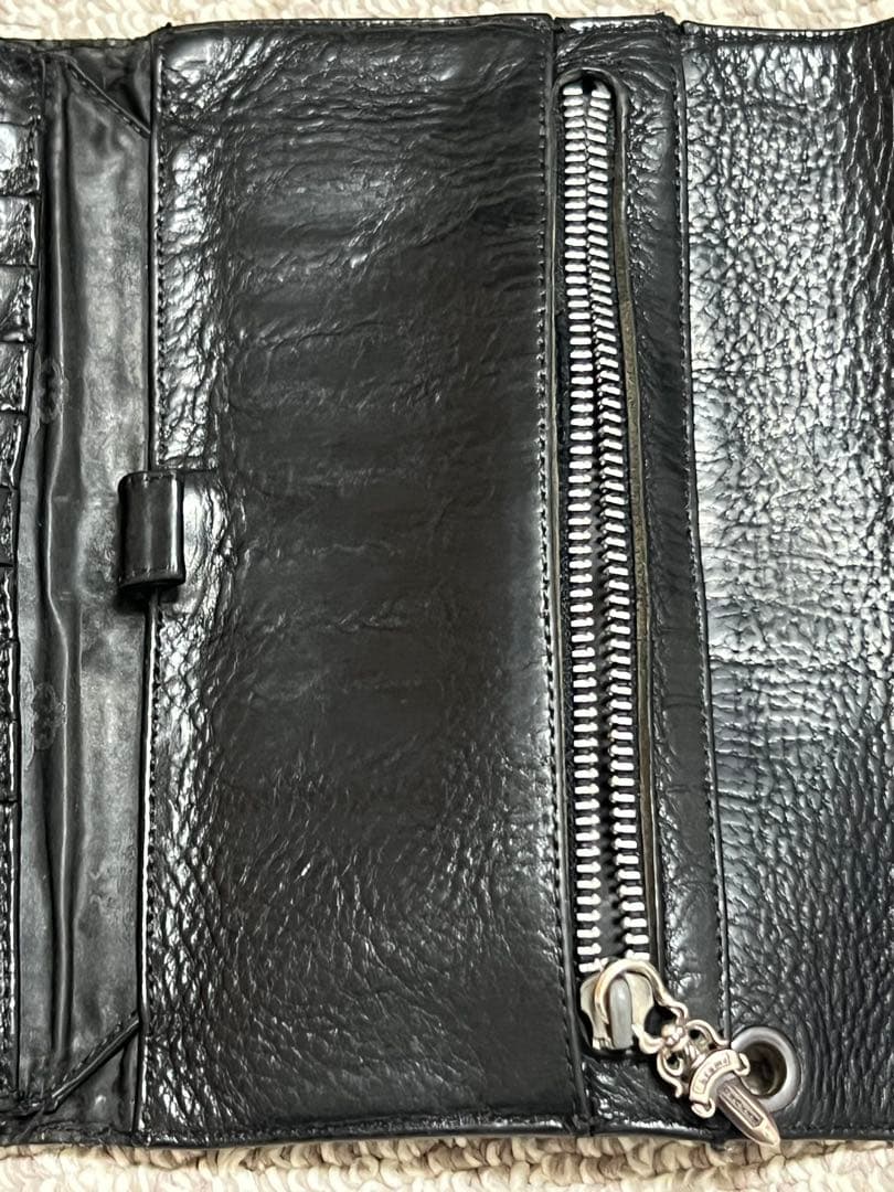 クロムハーツ CHROME HEARTS ウェーブウォレット ジップ破損