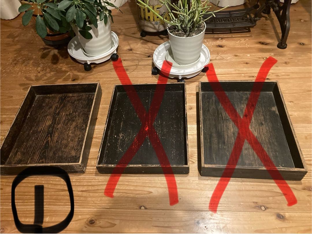 アンティーク　古い木製ガラスケース　お菓子ケース　収納箱3台 ③