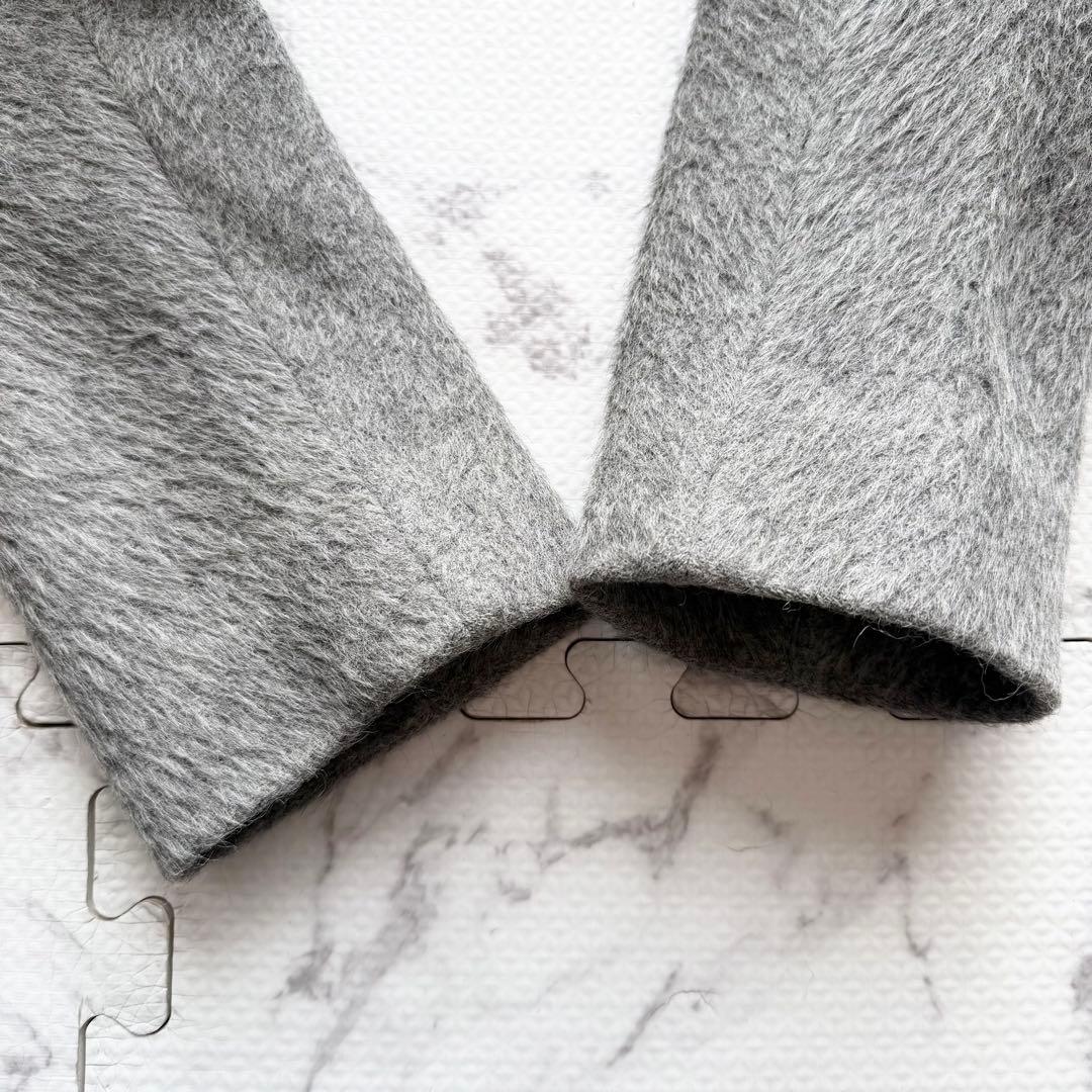 最高級白タグ✨マックスマーラ アルパカ混 シャギー ジャケット グレー 38