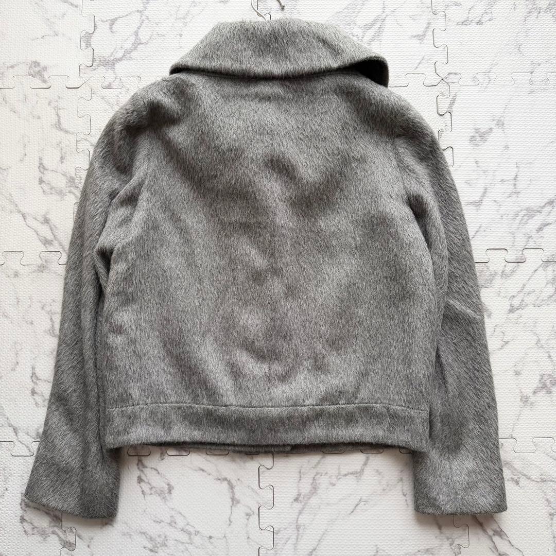 最高級白タグ✨マックスマーラ アルパカ混 シャギー ジャケット グレー 38