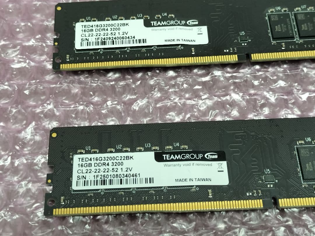 TEAMGROUP DDR4-3200 16GB×2枚 32GB 中古動作品