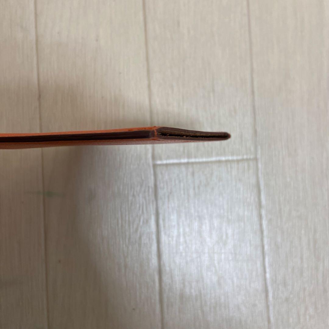 【鑑定済み】エルメス 名刺入れ カードケース オレンジ レザー 革