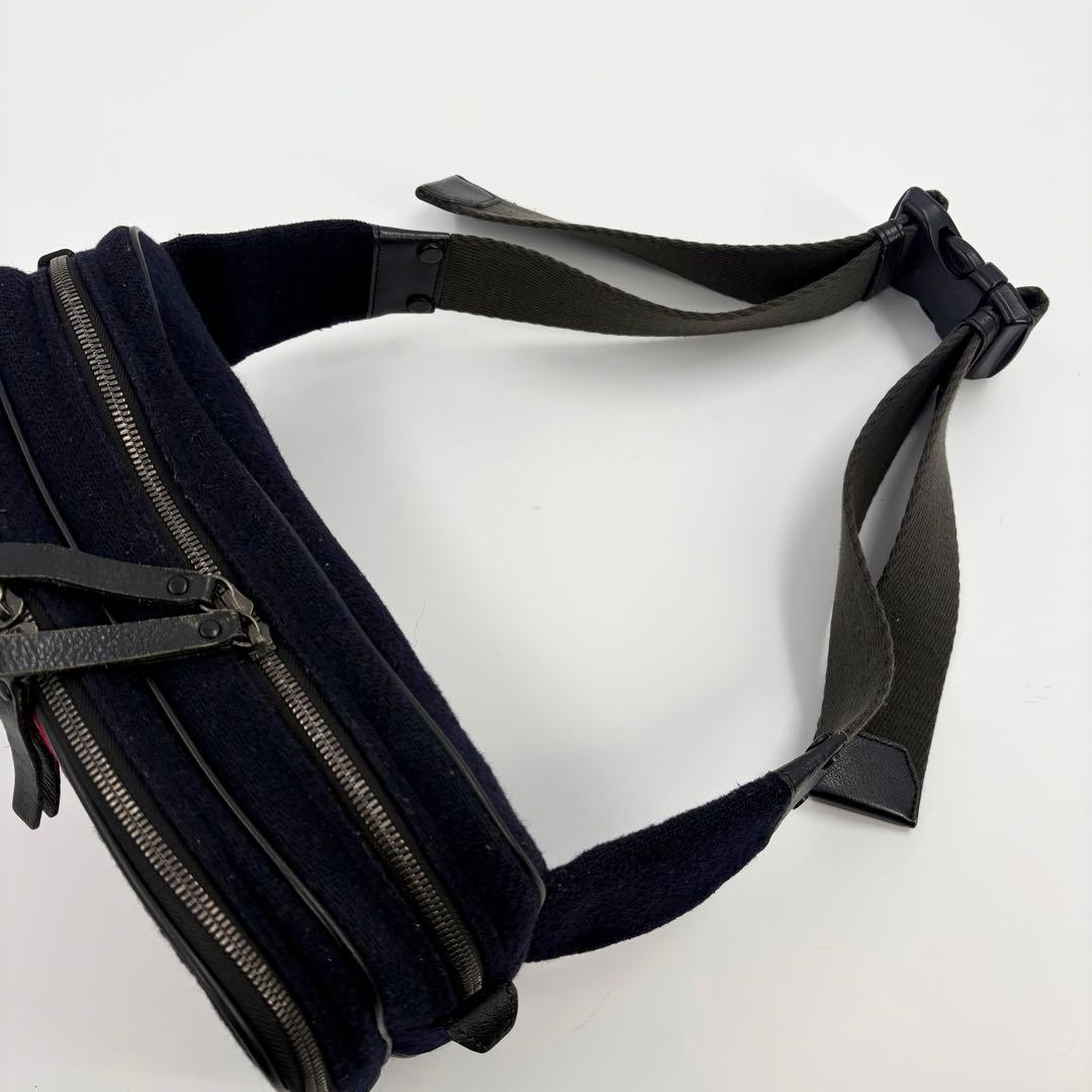バーバリーブラックレーベル ウール ボディバッグ ウエストポーチ 794
