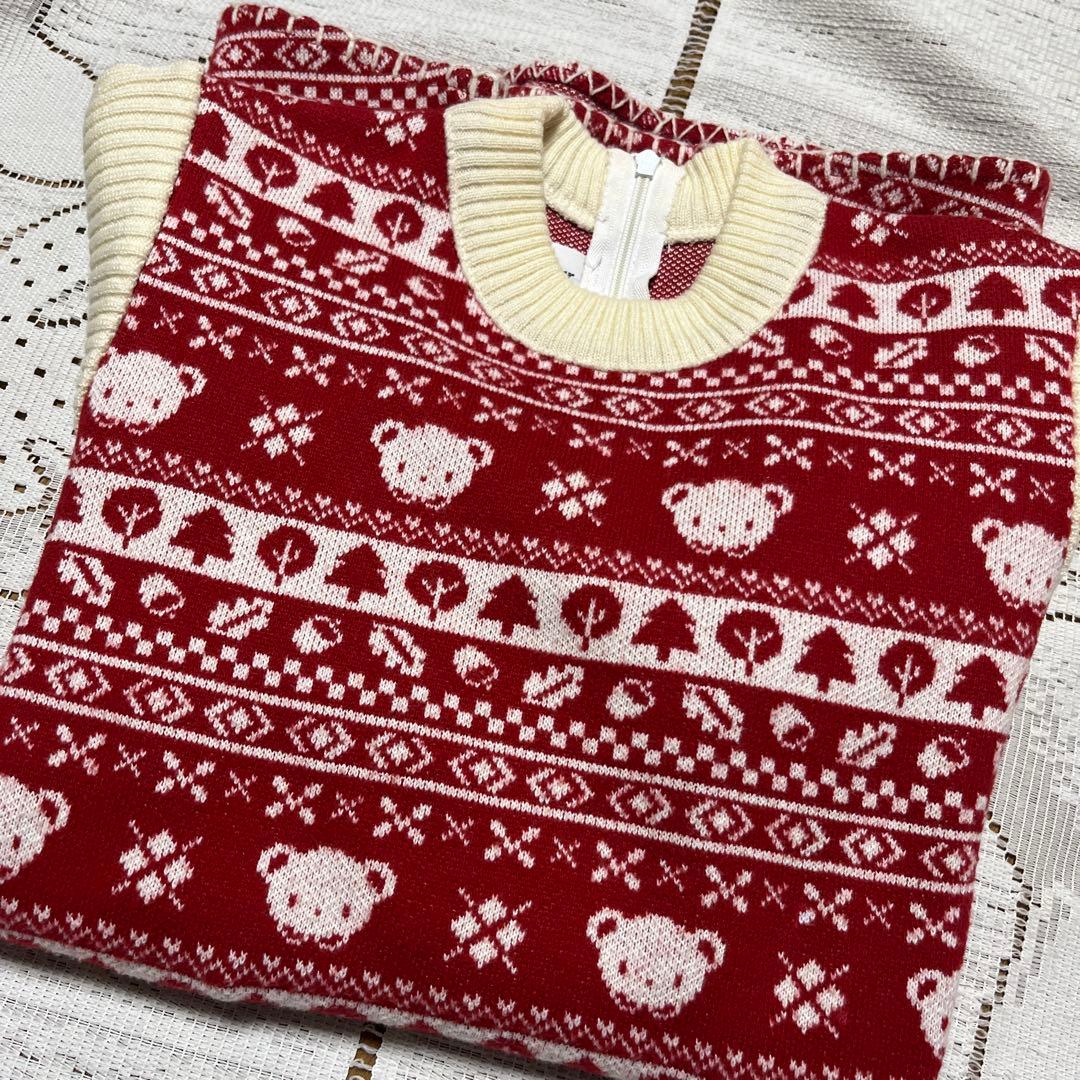 美品♡ファミリア♡ニットワンピース♡１１０