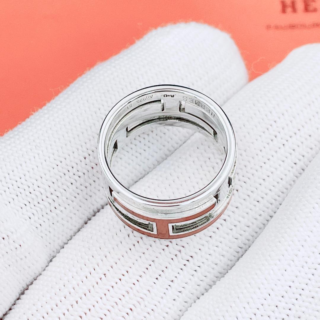 ◇エルメス◇新品仕上済 ムーヴ ムーブアッシュ リング オレンジ 11号 6.2