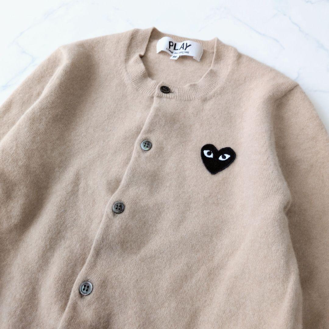 プレイコムデギャルソン カーディガン ブラックハート ウール100% M