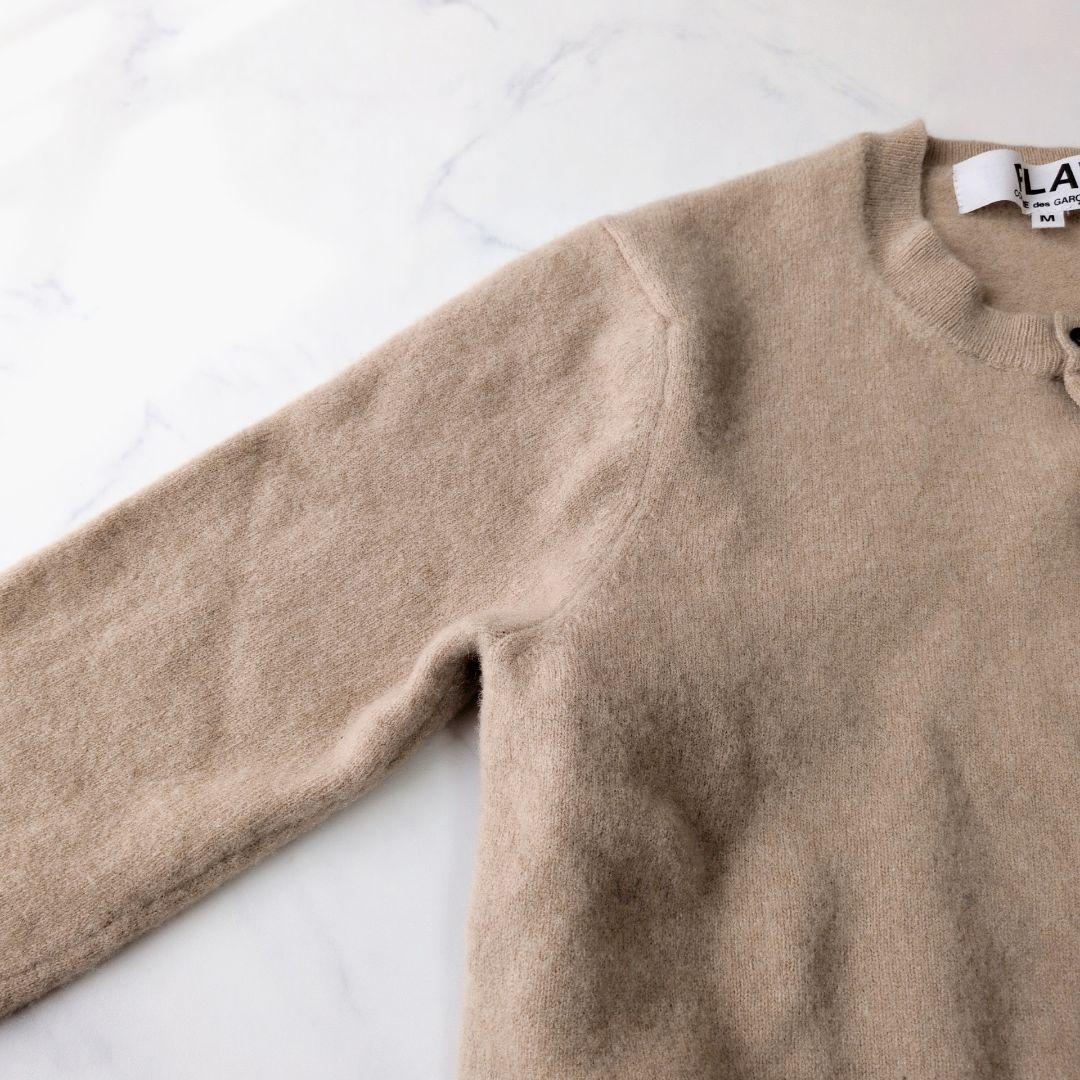 プレイコムデギャルソン カーディガン ブラックハート ウール100% M