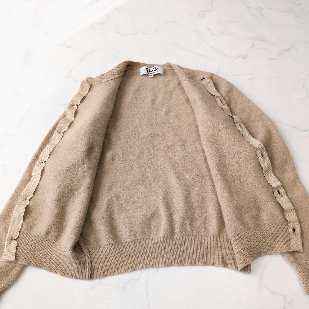 プレイコムデギャルソン カーディガン ブラックハート ウール100% M