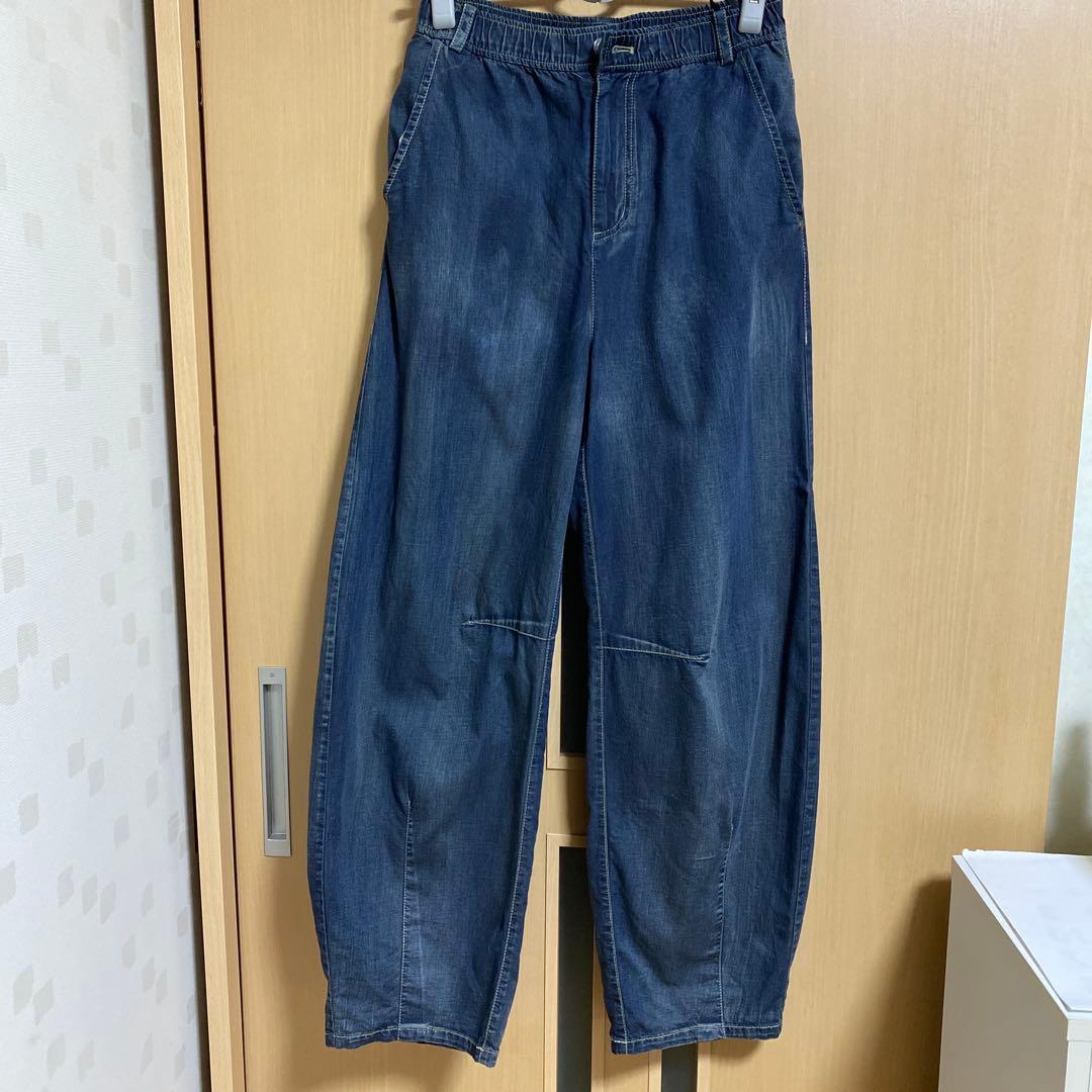 Wゴムインベルリラックス内膝&裾前後ダーツカーヴィーコクーンパンツ