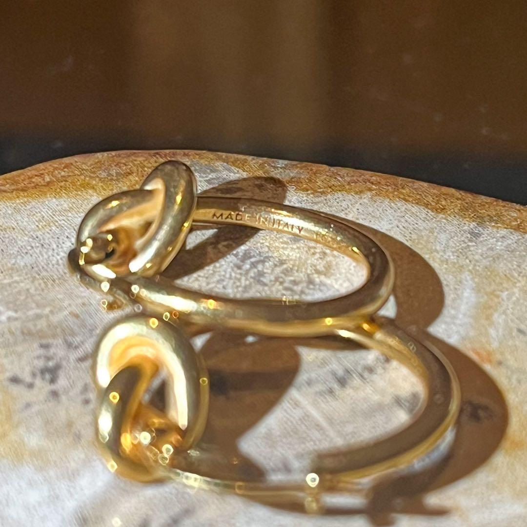 美品 CELINE セリーヌ ノット スモールフープ ピアス 定価¥69,300