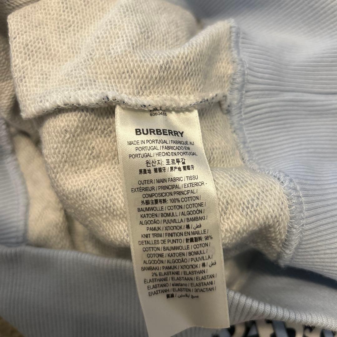 BURBERRY バーバリー TBモノグラム スウェット ライトブルー Ｓ