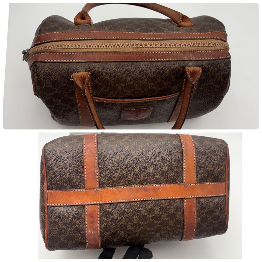 CELINE ミニボストンバッグ　マカダム柄　トリオンフ　PVC