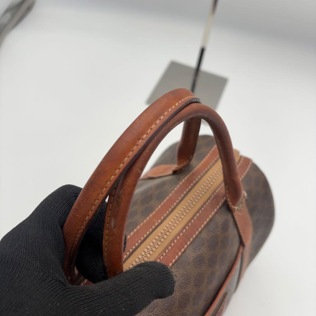 CELINE ミニボストンバッグ　マカダム柄　トリオンフ　PVC