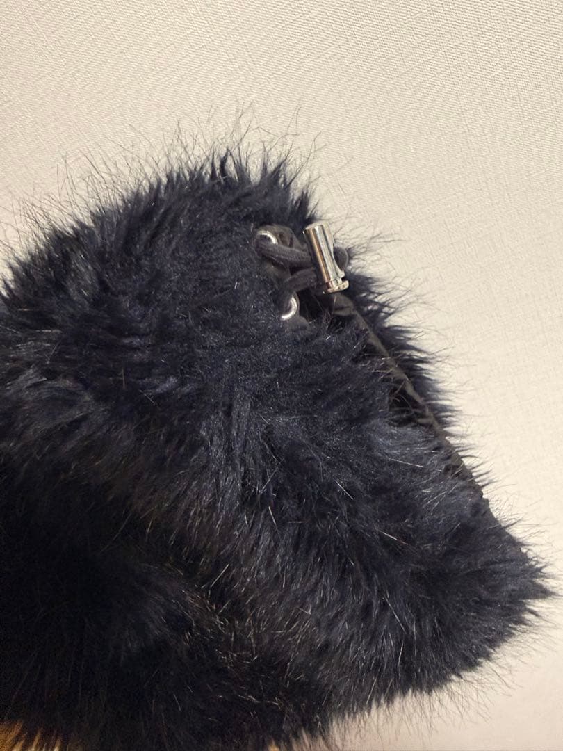 sacai ネイビー ファー付きネックウォーマー