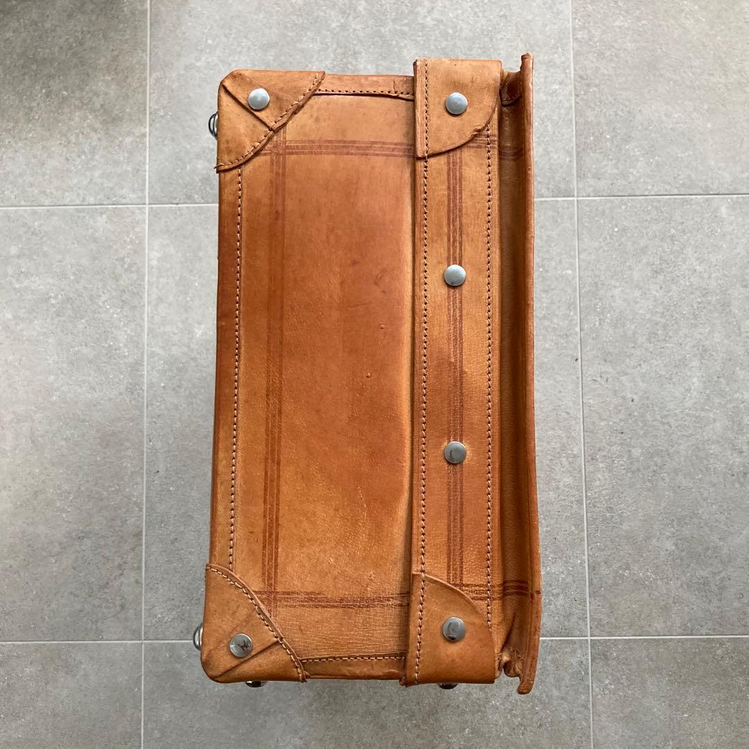 特大 ヴィンテージ 本皮 トランクケース 鍵付き レザートランク レトロ 古道具