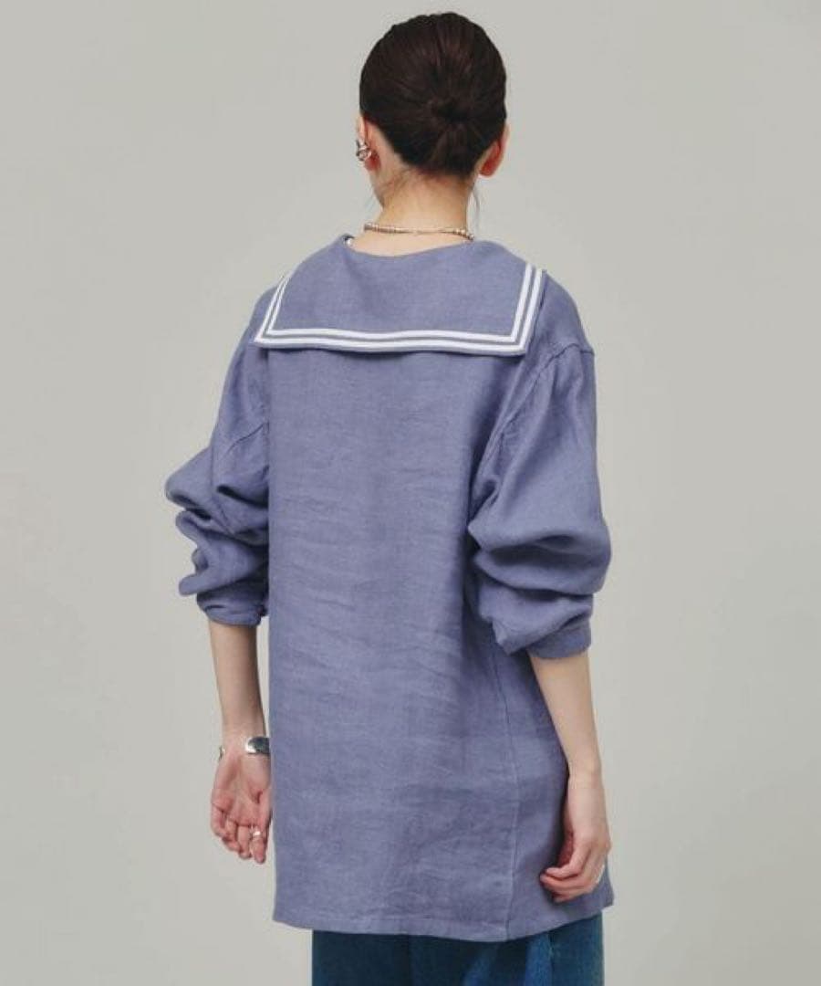 Curensology リネンセーラーカラーブラウス