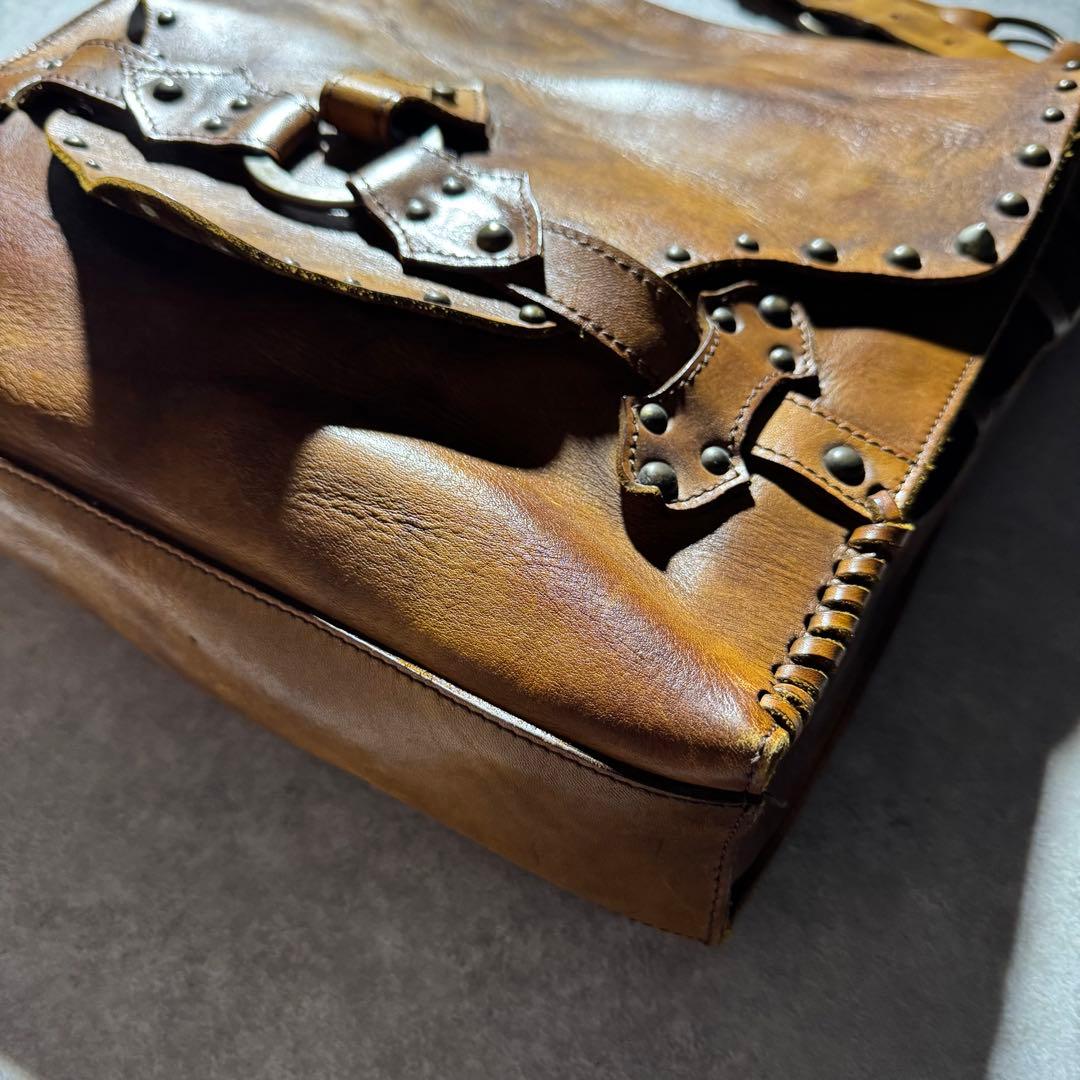 バッグ OLD leather shoulder bag studs grunge