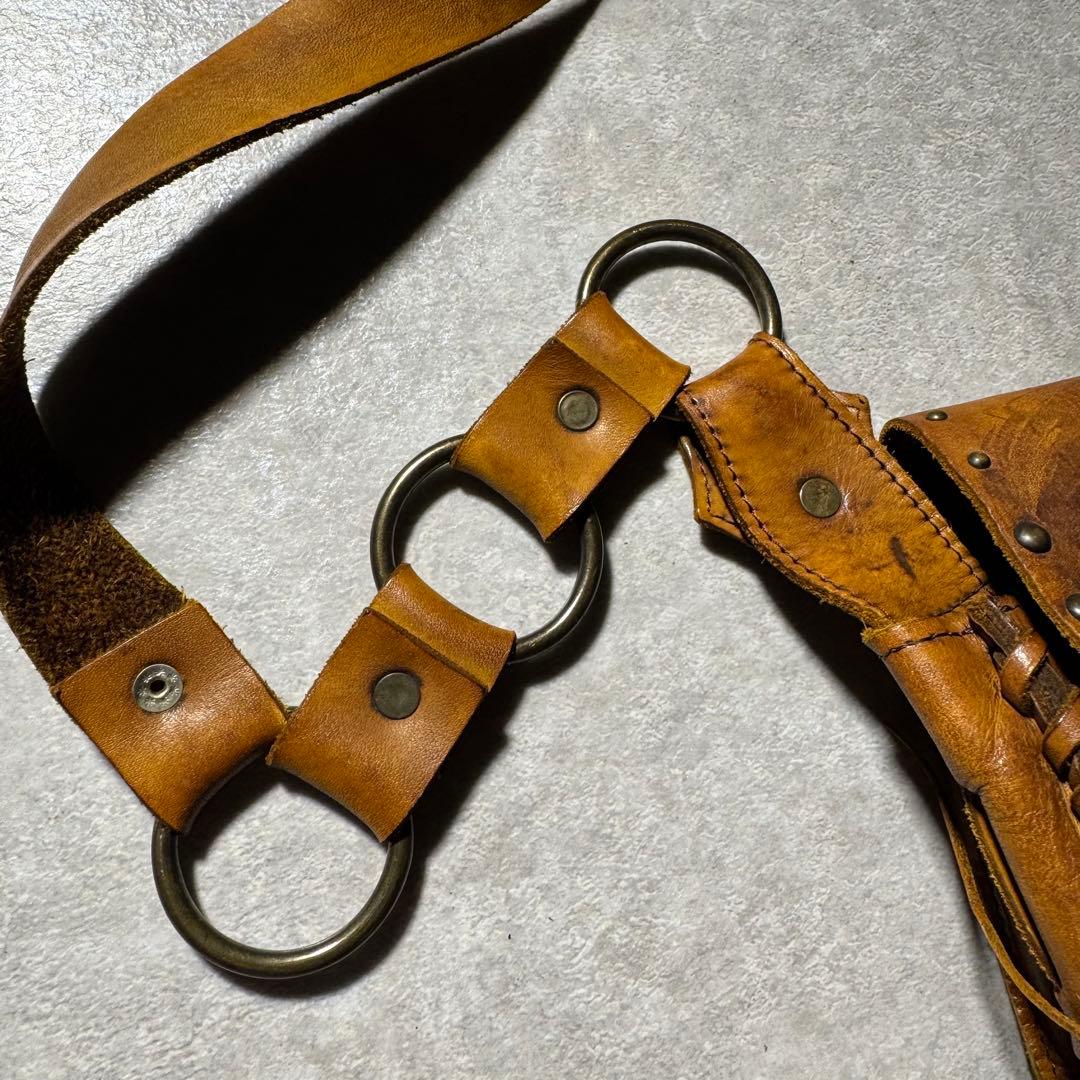 バッグ OLD leather shoulder bag studs grunge