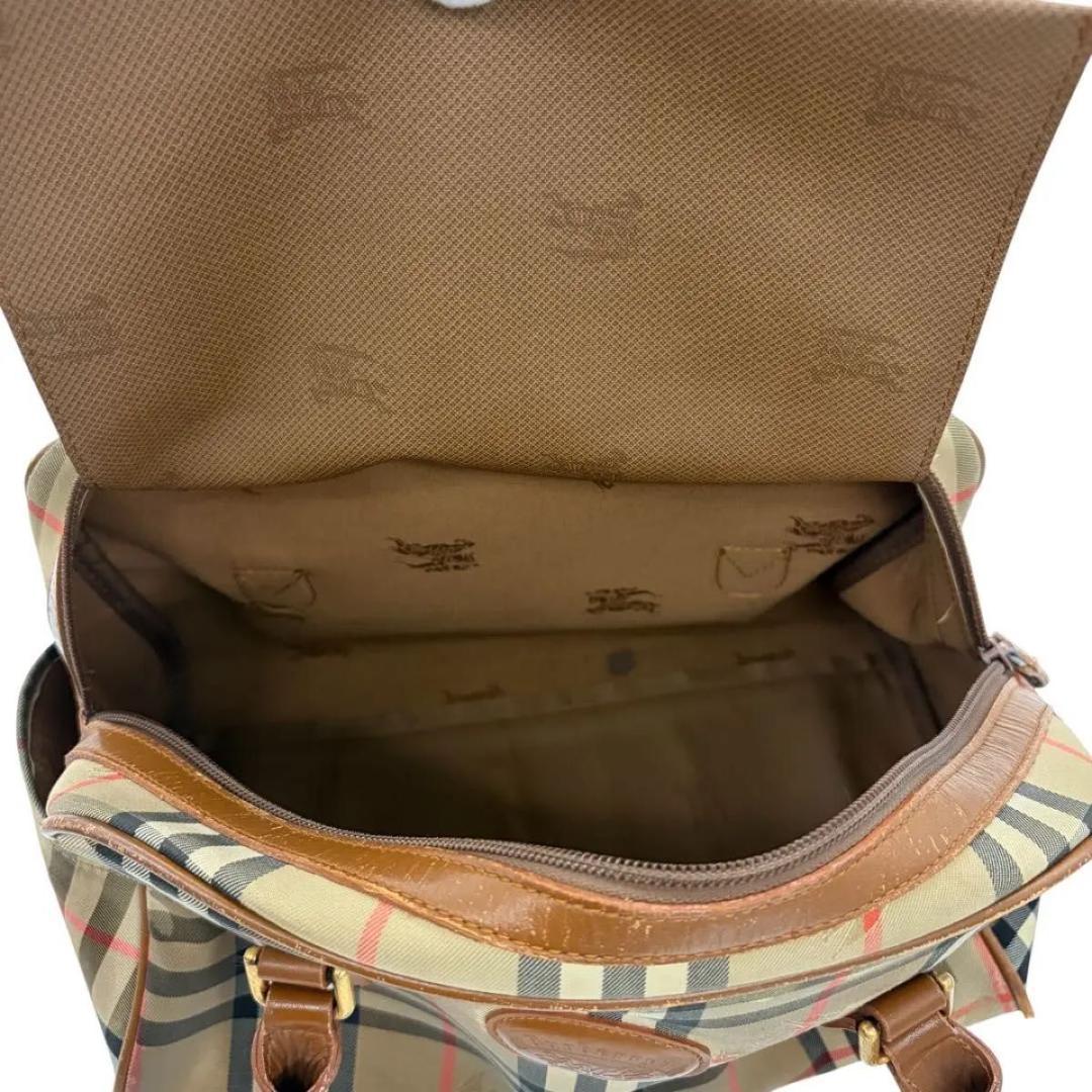 Burberrys ノバチェック ミニボストン レザー キャンバス バーバリーズ