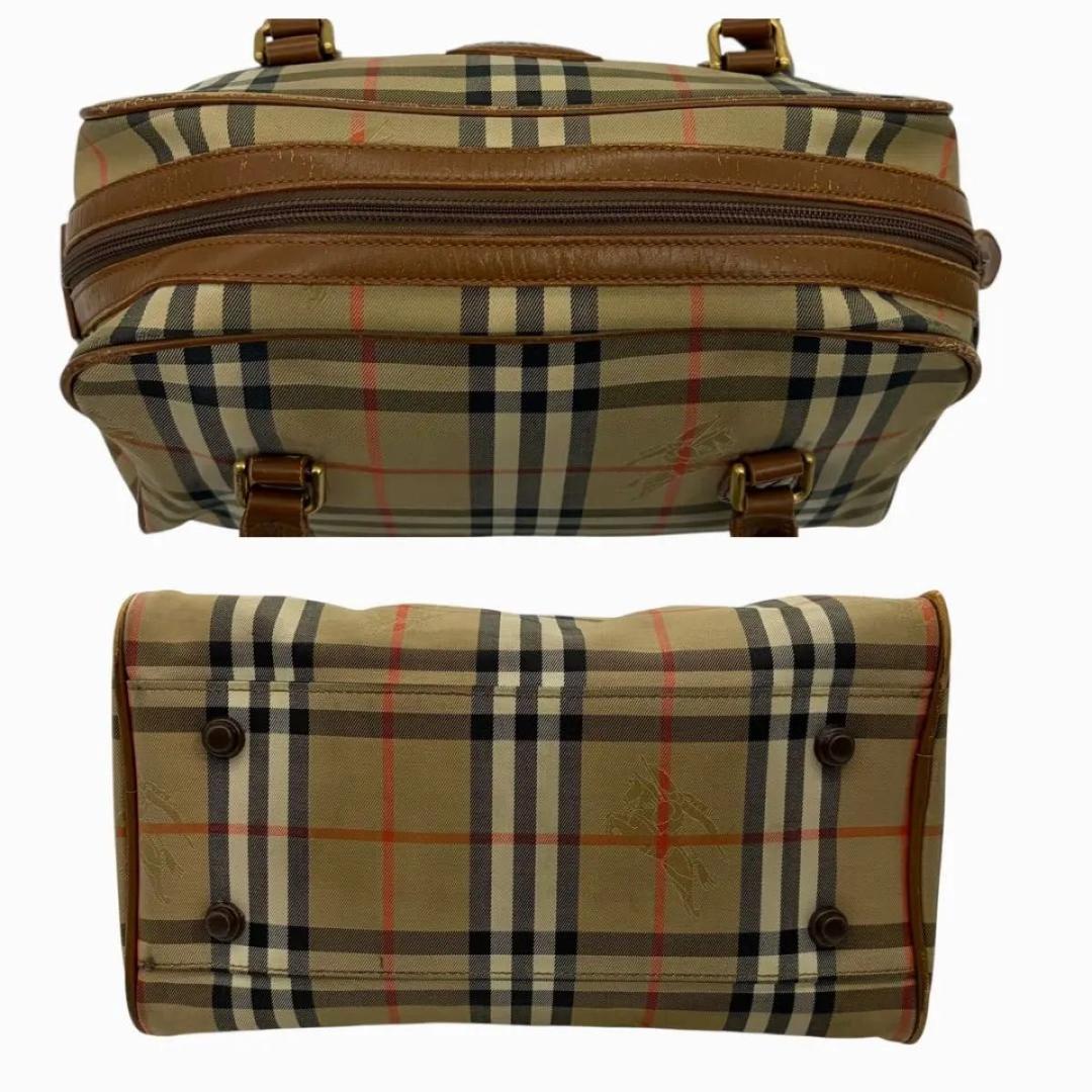 Burberrys ノバチェック ミニボストン レザー キャンバス バーバリーズ