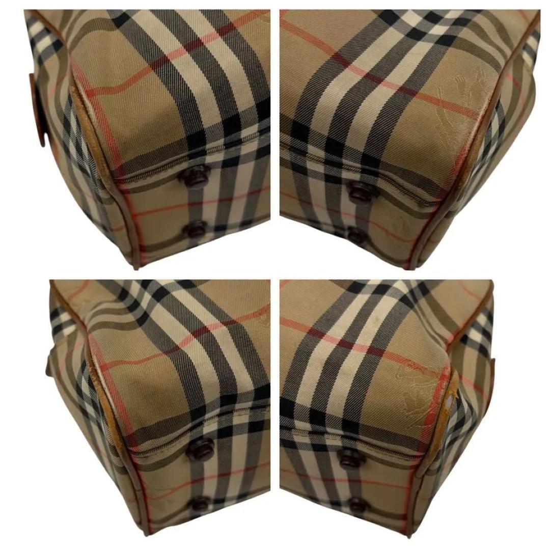 Burberrys ノバチェック ミニボストン レザー キャンバス バーバリーズ