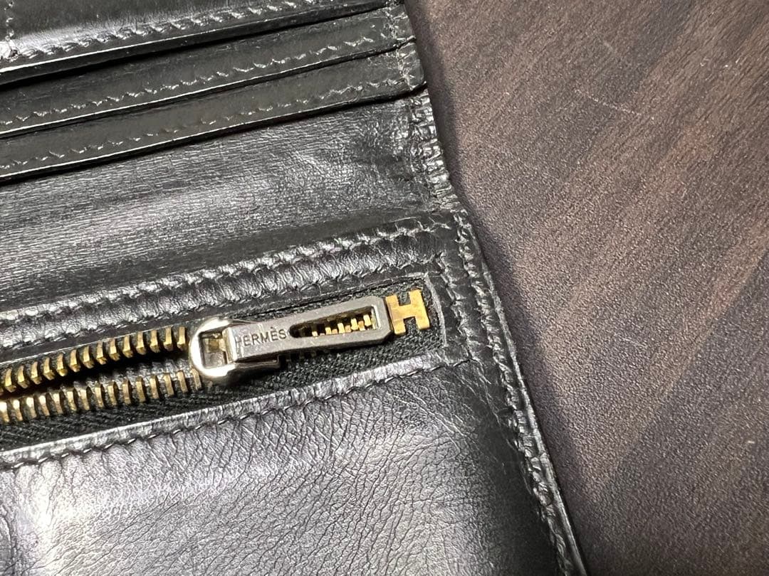 HERMES エルメス ベアン クラシック ボックスカーフ 長財布　□F刻印